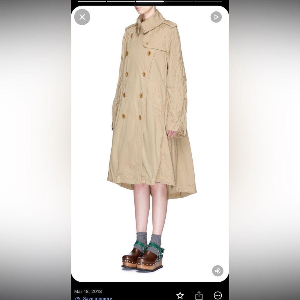 Sacai oversized trench coat navy blue - 100% cotton and can convert to a dress